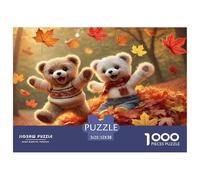 Autumn Teddy Bears Durable Interlocking Pieces Fun Hobby for Spare Time, Evenings, Weekends And Holiday Breaks 52x38cm/1000pcs