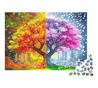 Autumn Tree Fantasy 1000 Pezzi Four Seasons Trees Puzzle Classico in Cartone Spesso Difficile Per Adulti Relax Creatività Rilassamento Ottima Idea Regalo Più Valutata 38x26cm/1000pcs