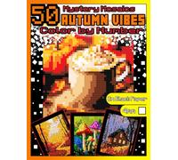 Autumn Vibes Color by Number for Adults: Mystery Mosaics Coloring book with Dazzling Hidden Autumn Season Pictures, Color Quest on Black Paper, ... Relief, Large print by Number |4mm Squares|