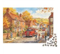 Autumn Village Puzzles 1000 Pezzi Materiale Riciclabile Rescue The Kitten Senior Puzzles Gioco Educativo Decompressione Gioco Genitore-Figlio Props 70x50cm/1000pcs
