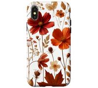 Autumn Wildflower Botanical Burnt Orange Fall Style Look Custodia per iPhone X/XS