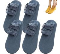 Autumn Winter Non Slip Lace Warmer Socks,Women's Fashion Solid Color Soft Plush Warmer Frilly Floor Socks (Blue)