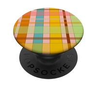 Autumn Winter Season Brown Plaid Pattern Women and Girls PopSockets PopGrip Adesivo