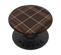 Autumn Winter Season Brown Plaid Pattern Women and Girls PopSockets PopGrip Adesivo