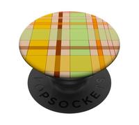 Autumn Winter Season Brown Plaid Pattern Women and Girls PopSockets PopGrip Adesivo