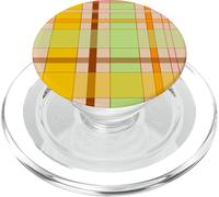 Autumn Winter Season Brown Plaid Pattern Women and Girls PopSockets PopGrip per MagSafe