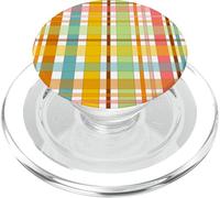 Autumn Winter Season Brown Plaid Pattern Women and Girls PopSockets PopGrip per MagSafe