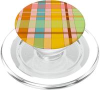 Autumn Winter Season Brown Plaid Pattern Women and Girls PopSockets PopGrip per MagSafe