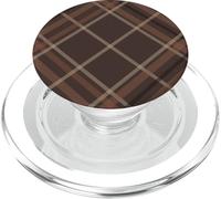 Autumn Winter Season Brown Plaid Pattern Women and Girls PopSockets PopGrip per MagSafe