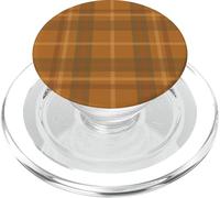 Autumn Winter Season Brown Plaid Pattern Women and Girls PopSockets PopGrip per MagSafe