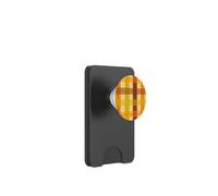 Autumn Winter Season Brown Plaid Pattern Women and Girls PopSockets PopWallet per MagSafe