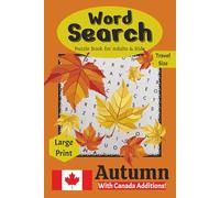Autumn Word Search with Canada Bonus: Puzzle Book for Adults & Kids
