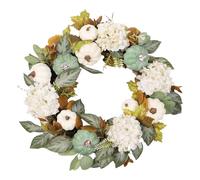Autumn Wreath, Artificial Wreath with Maple Leaves Pumpkin and Flower, 18 pollici Holiday Garland, Seasonal Decor Fall Halloween Harvest Thanksgiving Home Outdoor Porch Front Door