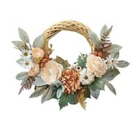 Autumn Wreath, Fall Front Door Wreath, Seasonal Ornament, Hook Included Decoration, Leaf Garland for Indoor, Outdoor, School, Window, Wall, Hotel, Fence, Apartment, Entryway, Home, 15.75 inches