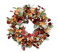 Autumn Wreath, Harvest Fall Wreaths, Orange Berry Garland Wall Decor, Home Seasonal Decor For Holidays, For Outdoor Porch Cabinet Entrance Window Kitchen Indoors Outside
