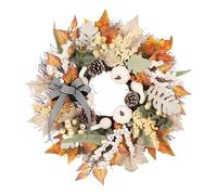 Autumn Wreath, Harvest Garland, Pumpkin Berry Maple Leaves Accent, Full Front Door Decoration, Thanksgiving Garland for Indoor, Outdoor, Porch, Farmhouse, Fall Decor, 19.69 Inches
