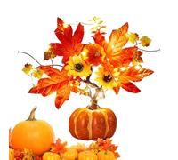 Autunnale Illuminata - Centrotavola Stagione del Raccolto ad Alimentazione a Batteria - Artificiale in Schiuma con Led e Foglie d'Acero | per Matrimoni Casa Cucina