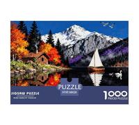 Autunnale Riflessione del Lago Montano Puzzle in Legno Impermeabile DIY Puzzles Da 1000 Pezzi Regali Per Adulti Colorati Per Decorazioni Domestiche