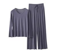 Autunno 2 pezzi Lounge Set da donna - Casual Plus Size scollo a V manica lunga t-shirt & elastico in vita gamba larga pantaloni abbinati pigiama outfit loungewear per casa, viaggi, vacanze uso