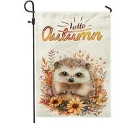 Autunno Acquerello Riccio Cortile Cortile Cortile Giardino Bandiere Verticali Giardino 12x18 Double Face per Esterno, Autunno Fiori di Campo, Bandiera Stampa Casa, Animale Casa Outdoor Pattern