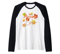 Autunno Amore Foglie d'Autunno Acco Maglia con Maniche Raglan