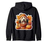 Autunno Autunno Bergamasco Cane da Pastore Proprietario Ringraziamento Mamma Felpa con Cappuccio