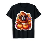 Autunno Autunno Boxer Cane Zucca Foglie Proprietario Amante Mamma papà Cucci Maglietta