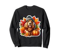 Autunno Autunno Cocker Spaniel Cane Proprietario Amante Zucca Vintage Felpa