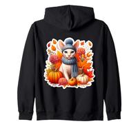 Autunno Autunno Cornish Rex Gatto Proprietario Ringraziamento Mamma papà Felpa con Cappuccio