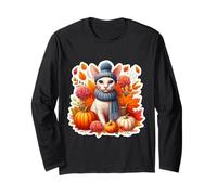 Autunno Autunno Cornish Rex Gatto Proprietario Ringraziamento Mamma papà Maglia a Manica