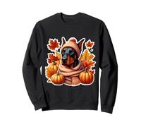 Autunno Autunno Doberman Pinscher Cane Foglie di Zucca Proprietario Amante Felpa