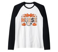 Autunno Autunno Infermiera Camicia Donna Zucca Thankful Nurse Life Maglia con Maniche Raglan