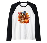 Autunno Autunno Inglese Cocker Spaniel Cane Proprietario Amante Vintage Maglia con Maniche Raglan