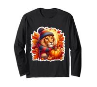 Autunno Autunno Leone Lover Ringraziamento Leo Zucca Fogli Maglia a Manica