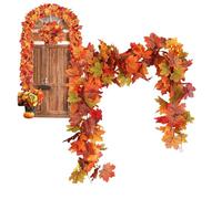Autunno Autunno Maple Garland - Stoffa Di Seta 175 Cm | 2 Pezzi Ghirlande Artificiali Di Foglie D'acero | Guida Per Le Porte Per La Festa Del Ringraziamento, Decorazione Della Casa Stagionale E Displa