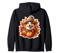Autunno Autunno Miniature American Shepherd Dog Pumpkin Proprietario Felpa con Cappuccio