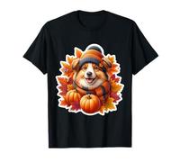 Autunno Autunno Miniature American Shepherd Dog Pumpkin Proprietario Maglietta