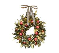 Autunno Autunno Porta Anteriore Corona Artificiale Melograno Frutta Nastro Fiocco Realistico Verde Ghirlanda Appeso Onrmanet Festa del Ringraziamento Festival Decor Porta d'ingresso Corona Autunno