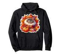 Autunno Autunno Ragdoll Cat Proprietario Ringraziamento Mamma papà Zucca Felpa con Cappuccio
