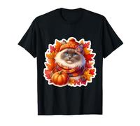 Autunno Autunno Ragdoll Cat Proprietario Ringraziamento Mamma papà Zucca Maglietta