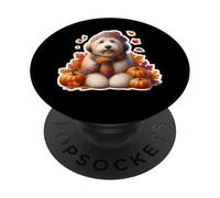 Autunno Autunno Vecchio Cane Da Pastore Inglese Proprietario Amante Vintage Mamma PopSockets PopGrip Adesivo