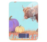 Autunno Autunno Zucca Mucca Acero Display LCD Bilancia Alimentare per Cucina 5kg/5g Piccola Scala Grammi con 4 Unità per Perdere Peso Cottura Arrostire (batterie non incluse)