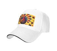 Autunno Autunno Zucca Stampa Neutro Sandwich Cappello Stile Fit Tutto l'anno Regolabile Baseball Caps Snug Secure, bianco, Taglia unica