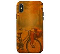 Autunno Bicicletta Giù Lanterna-Lit Percorso Attraverso Foglie Custodia per iPhone X/XS