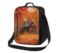 Autunno boschi cabina Lunch Bag per le donne uomini riutilizzabile Lunch Box per ufficio Picnic isolato Contenitore per il pranzo a prova di perdite Borse per il pranzo portatile Borsa termica da