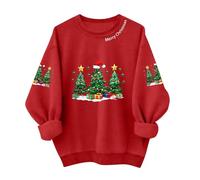 Autunno Camicia Felpe di Natale per le Donne Carino Natale Stampa Grafica Felpa Manica Lunga Carino Vacanza Pullover Top Donna Cold Gear Pullover, Grigio, XL