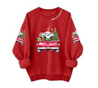 Autunno Camicia Felpe di Natale per le Donne Carino Natale Stampa Grafica Felpa Manica Lunga Carino Vacanza Pullover Top Donna Cold Gear Pullover, Viola, M