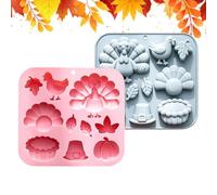 Autunno Candy Molds 2 pezzi antiaderente decorazione | Stampi in silicone per feste del Ringraziamento in aula Home Art Craft Cake Chocolate Gummy Soap Candle
