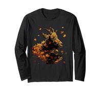Autunno Capra Arte Foglie Autunno Foglie Serene Maglia a Manica