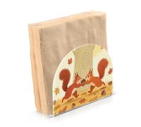 Autunno Carino Scoiattolo Oro Acrilico Portatovaglioli per Picnic Bar Rustico freestanding quadrato tovagliolo dispenser arredamento casa per Picnic Bar Rustico